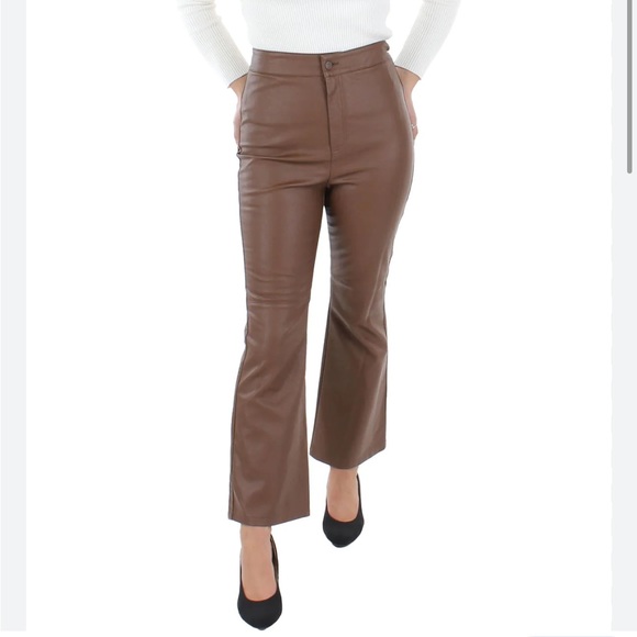 Free People Brown Sasha Cropped Vegan Pants - Picture 2 of 12
